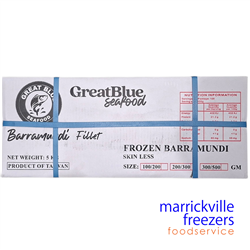 Barramundi Fillets 200/300 Farmed Skinless 5kg Great Blue