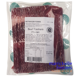 Beef Rashers Halal Sliced 500g Fettayleh