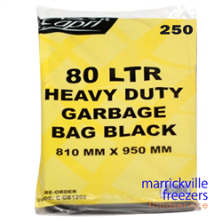 Garbage Bags Heavy Duty 75-80lt (250)