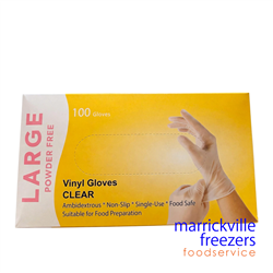 Gloves Vinyl Clear Powder Free Large 100 Pivotal