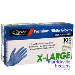 Gloves Nitrile Powder Free BLUE Extra Large Capri 100