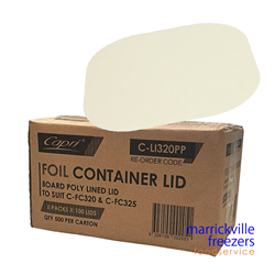 Lid Foil Lined Square C-LI320PP 127x127mm 500 CAPRI