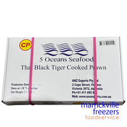 Prawns Whole Cooked BT 10/15 CP 5kg 5 Oceans