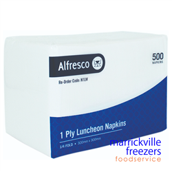 Luncheon Napkins White 1 Ply  Quarter Fold (500)