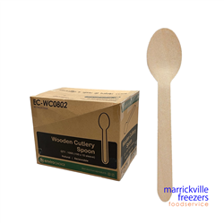 Spoon Wooden 160mm 100pc Enviro Choice 