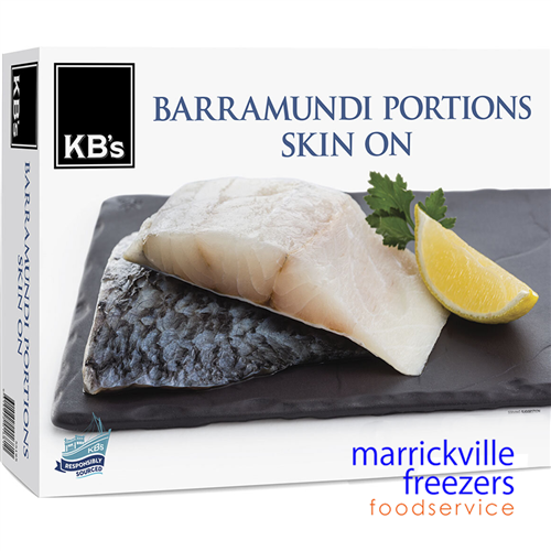 Barramundi Portion Skin On Centre Cut 190-210g 5kg Blue Wave