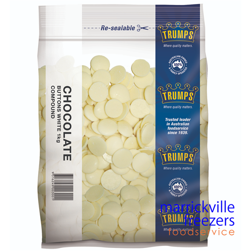 Chocolate Buttons WHITE 1kg Trumps