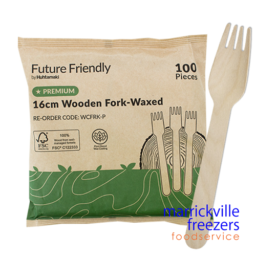 Forks Wooden 160mm Wax Coated 100's