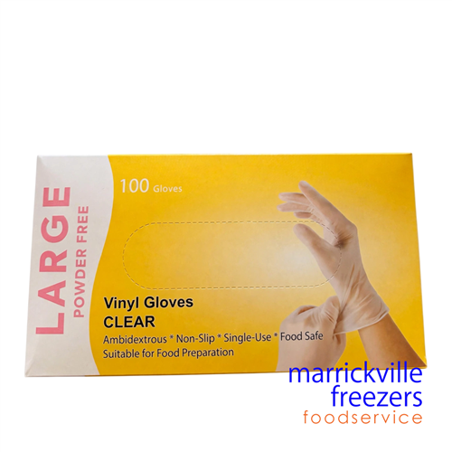 Gloves Vinyl Clear Powder Free Large 100 Pivotal