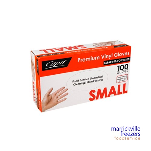Gloves Powdered Vinyl Small 100 CAPRI