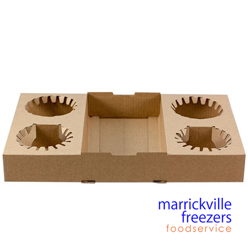 Holder 4 Cup Tray Cardboard 100