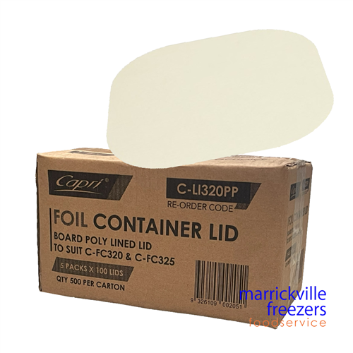 Lid Foil Lined Square C-LI320PP 127x127mm 500 CAPRI