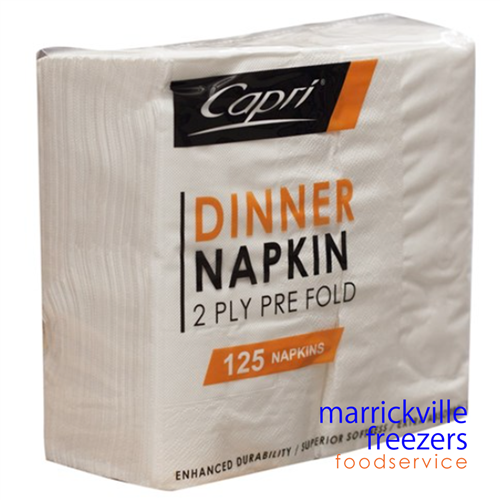 Napkin Dinner White 2Ply GT Fold 1000 Capri