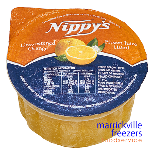 Orange Juice CUPS Unsweetened 96x110ml NIPPYS