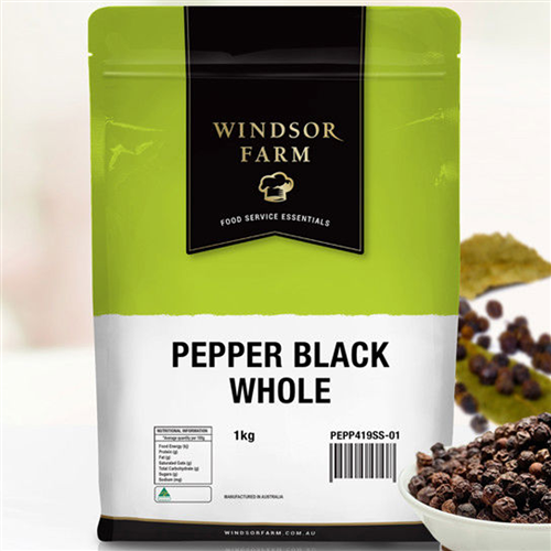 Pepper Black Whole 1KG Windsor Farm