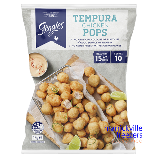 Chicken Pops Tempura Breast 6x1kg Steggles