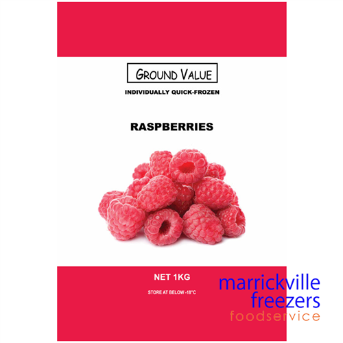 Raspberries Frozen 1kg GROUND VALUE