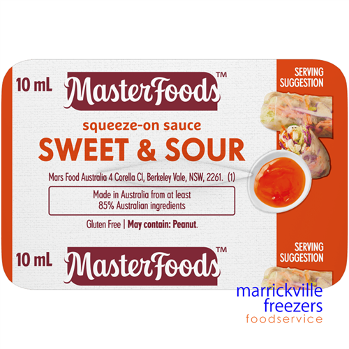 Sauce Sweet & Sour Portion Control Squeeze On 100X10ml MasterFoods