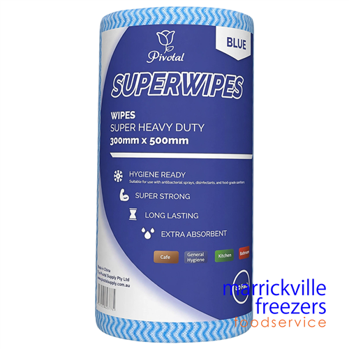 Wipes Heavy Duty Roll 80 wipes Blue Pivotal